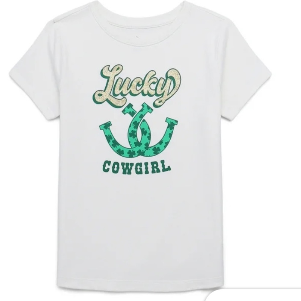 NWT Lucky Cowgirl baby tee Short Sleeve - White and Green